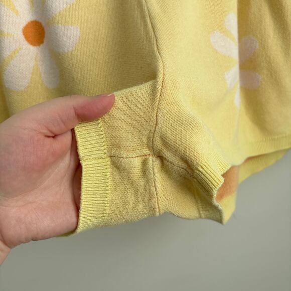 Ekouaer Lightweight Butter Yellow Daisy Flower Print Knit Two Piece Pajama Set - Picture 14 of 16
